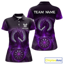 Load image into Gallery viewer, Custom Black And Purple Smoke Dragon Dartboard Dart Shirt For Women Outfits Dart Jerseys NYN1089