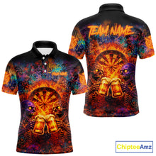 Load image into Gallery viewer, Funny Skeleton Cheer Beer Flame Men Darts Polo Shirt Custom Graffiti Dart Team Jerseys NYN2513