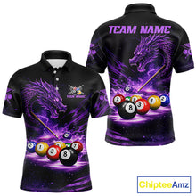 Load image into Gallery viewer, Purple Funny Dragon Thunder Ball Pool Billiard Team Shirt For Men Custom Billiards Ball Attire NYN2700