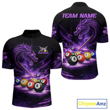 Load image into Gallery viewer, Purple Funny Dragon Thunder Ball Pool Billiard Team Shirt For Men Custom Billiards Ball Attire NYN2700