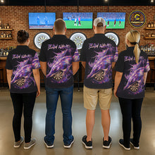 Load image into Gallery viewer, Personalized Pink Holographic Shark Men Darts Polo League Shirts Funny Grunge Dart Jerseys NYN2707