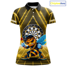 Load image into Gallery viewer, Lightning Yellow Neon Electric Funny Bee Women Dart Polo Shirt Custom Team Name For Darters NYN2710