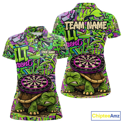 Personalized Funny Dart Shirt Dartboard Turtle Polo Quarter Zip Shirt Custom Team Shirt For Women NYN2859