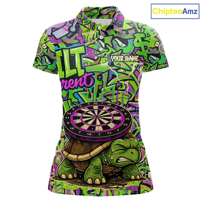 Personalized Funny Dart Shirt Dartboard Turtle Polo Quarter Zip Shirt Custom Team Shirt For Women NYN2859
