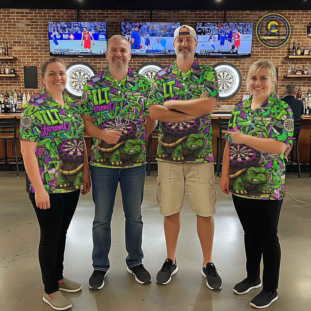 Personalized Funny Dart Shirt Dartboard Turtle Polo Quarter Zip Shirt Custom Team Shirt For Women NYN2859