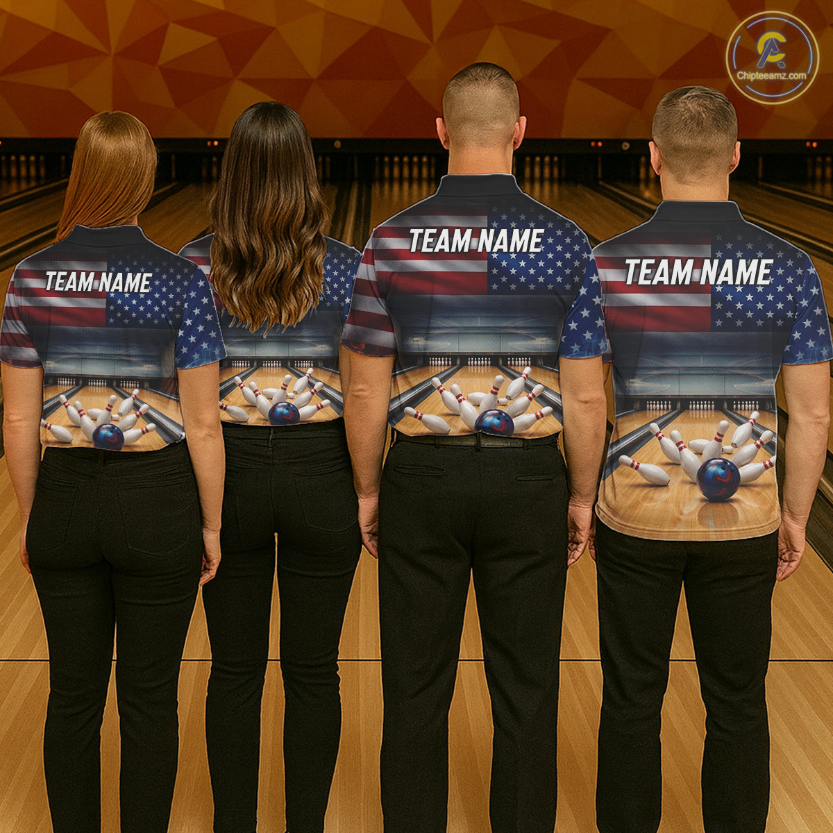 Personalized Fire Flame USA Flag Eagle Bowling Team Shirts For Women Outfits Patriotic Bowling Gifts NYN3073