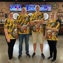 Load image into Gallery viewer, Yellow Grunge Funy Beer Darts Polo &amp; 1/4 Zip For Men Personalized Grunge Dart Team Shirts NYN3241