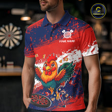 Load image into Gallery viewer, Red, White And Blue Funny Rooster Mens Darts Shirt Personalized Grunge Team Darts Jersey NYN3245