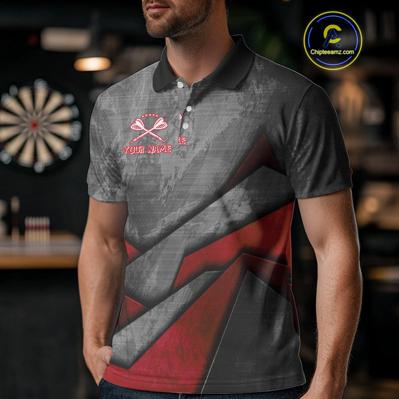 Aggressive Dog Dartboard Red Darts Shirt For Men - Custom Name For Players NYN0562