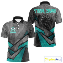 Load image into Gallery viewer, Aggressive Dog Dartboard Turquoise Darts Shirt For Men - Custom Name For Players NYN0563