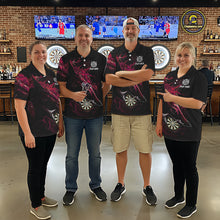 Load image into Gallery viewer, Personalized Red Horror Shark Women Darts Quarter-Zip League Shirts Funny Grunge Dart Jerseys NYN2219