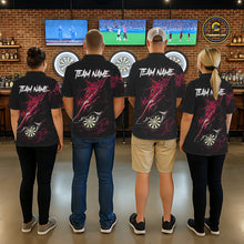 Load image into Gallery viewer, Personalized Red Horror Shark Women Darts Quarter-Zip League Shirts Funny Grunge Dart Jerseys NYN2219