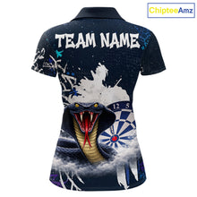 Load image into Gallery viewer, Funny Blue Smoke Cobra Women Darts Polo &amp; Quarter-Zip Shirt Custom Graffiti Dart Team Jerseys NYN3078
