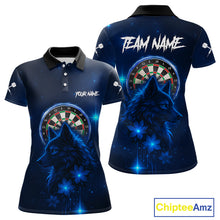 Load image into Gallery viewer, Blue Dark Lightning Wolf Dartboard Women's Darts Shirt - Custom Team Jersey NYN0577