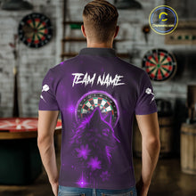 Load image into Gallery viewer, Purple Dark Lightning Wolf Dartboard Men's Darts Shirt - Custom Team Jersey NYN0578