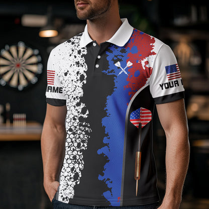 American Flag Style Darts Shirt Custom Patriotic For Men, Dart Team Jerseys NYN0004