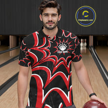 Load image into Gallery viewer, Male bowler wearing Funny Rabbit bowling jersey, personalized men's bowling shirt