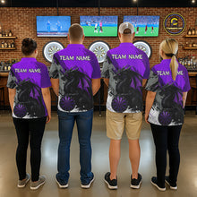 Load image into Gallery viewer, Purple Grunge Dragon Dartboard Custom Women Darts Quarter-Zip League Shirts Dragon Dart Jerseys NYN2238