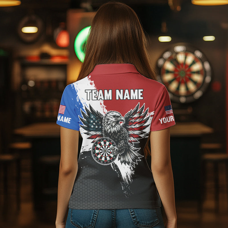 Personalized US Flag Eagle Custom Patriotic Dart Shirts For Women, Custom Dart Jerseys NYN0010