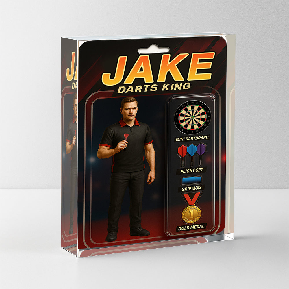 Darts King Toy Box Acrylic Plate Custom Face And Name For Darts Players, Darts Gift NYN0599