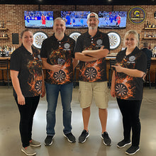 Load image into Gallery viewer, Custom Orange Horror Tiger Grunge Men Darts Quarter-Zip League Shirts Splatter Dart Jerseys NYN2251