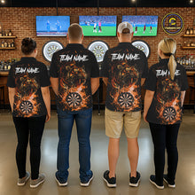 Load image into Gallery viewer, Custom Orange Horror Tiger Grunge Men Darts Quarter-Zip League Shirts Splatter Dart Jerseys NYN2251