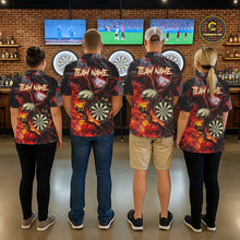 Load image into Gallery viewer, Red Smokes Flaming Eagle Dartboard Custom Women Darts Quarter-Zip League Shirts Fire Dart Jerseys NYN2252