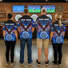 Load image into Gallery viewer, Blue Flames US Flag Eagle Freedom Darts 1/4-Zip Shirt Personalized Patriotic Men Dart Team Jerseys NYN2538