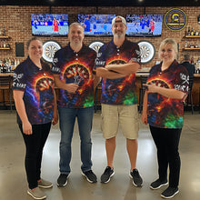 Load image into Gallery viewer, Colorful Lightning Funny Wolf Flame Dartboard Women Darts 1/4-Zip Shirt Custom Outfits Dart Jerseys NYN2540
