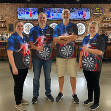Load image into Gallery viewer, Smoke US Flag Colorful Heart Dartboard Women Darts Valentine Shirt Custom Dart Polo Couple Gifts NYN2544