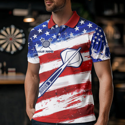 American Flag Custom Patriotic Dart Shirts For Men, Dart Team Jerseys NYN0014