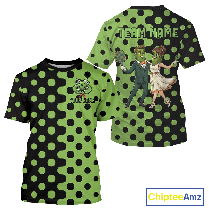 Custom Funny Pickle Dance Pickleball T-Shirt For Men Couple Mr Mrs Pickleball Jerseys NYN1750