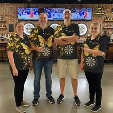 Load image into Gallery viewer, Gold Butterfly 3D Dartboard Custom Women Darts Quarter-Zip League Shirts Dart Team Jerseys NYN2262
