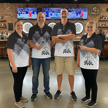 Load image into Gallery viewer, Black White Grunge Heart Dartboard Women Darts Valentine Shirt Custom Dart Polo Couple Gifts NYN2553