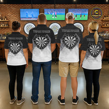 Load image into Gallery viewer, Black White Grunge Heart Dartboard Women Darts Valentine Shirt Custom Dart Polo Couple Gifts NYN2553