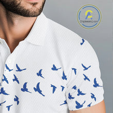 Load image into Gallery viewer, Mens Funny Golf Shirts Waving Pattern Golf Clothing Custom Shark Golf Polo, Best Golf Gifts NYN2934