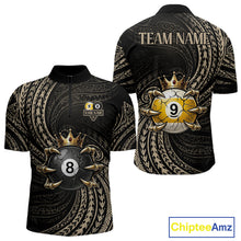 Load image into Gallery viewer, Tribal Pattern Billiard Shirts For Men Custom  Skull Crown 8 Ball And 9 Ball Billiard Team Jersey NYN3134