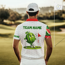 Load image into Gallery viewer, Custom Watermelon Golfer Funny Golf Team Outfits Watermelon Slices Golf Polo Golf Shirts For Men NYN3319