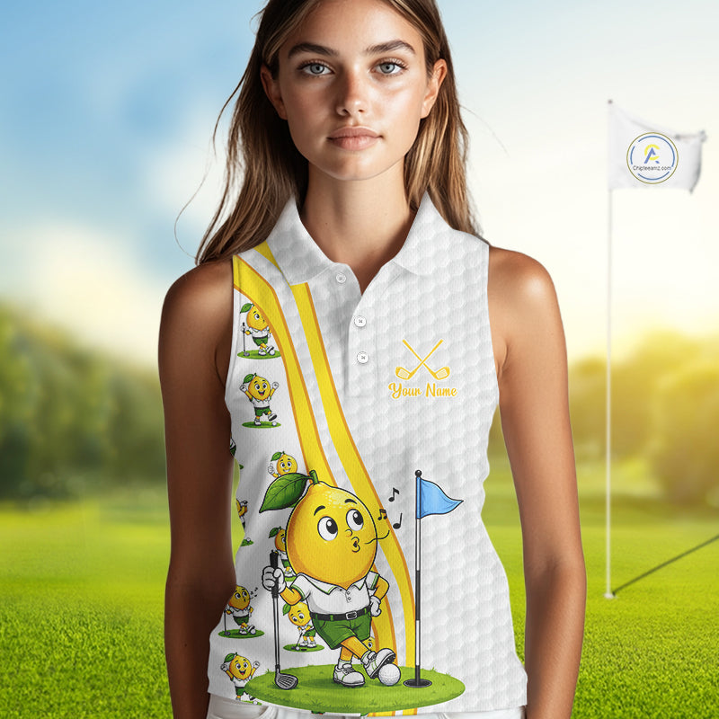 Lemon Golf Team Outfits Custom Funny Sleeveless Polo Shirts For Men, Best Womens Golf Shirts NYN3320