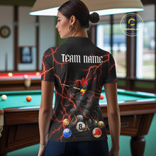 Load image into Gallery viewer, Funny Rooster 8 Ball Billiard Shirt For Women Custom Thunder Red Billiard Pool Shirt, Billiard Attire NYN3145
