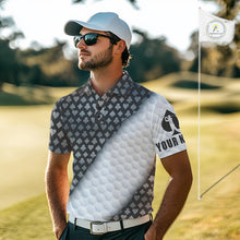 Load image into Gallery viewer, Mens Grey Poker Golf Shirt Custom Poker White Golf Ball Polo, Golf Team Outfits For Golfers NYN3332