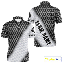 Load image into Gallery viewer, Grey poker golf polo shirt for men custom white golf ball team apparel