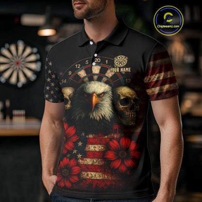 Personalized Eagle Darts Shirt - American Flag Patriotic Archery Jerseys For Men NYN1214