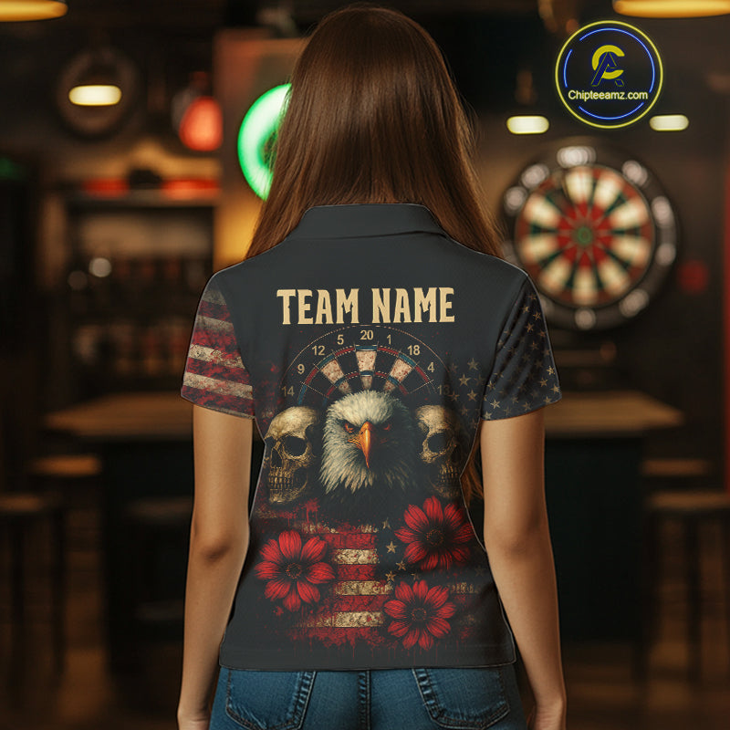 Personalized Eagle Darts Shirt - American Flag Patriotic Archery Jerseys For Women NYN1214