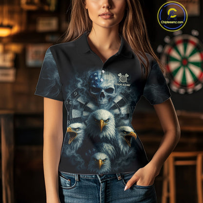 Personalized Eagles Skull Dart Shirt Custom Dartboard Team Dart Jerseys For Women NYN1217