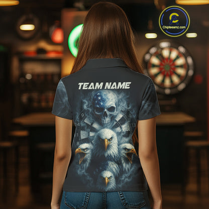 Personalized Eagles Skull Dart Shirt Custom Dartboard Team Dart Jerseys For Women NYN1217