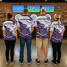 Load image into Gallery viewer, Custom White And Purple Splatter Cobra Dartboard Women Darts Quarter-Zip Shirts Grunge Dart Jerseys NYN2270