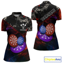 Load image into Gallery viewer, Colorful Thunder Dartboards Grunge Women's Darts Shirt - Custom Name &amp; Team Jersey | Opt1 NYN0634