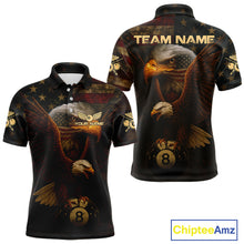 Load image into Gallery viewer, US Flag Eagle Retro Patriotic Billiard Shirts For Men Custom Pool 8 Ball Billiard Jerseys NYN2298