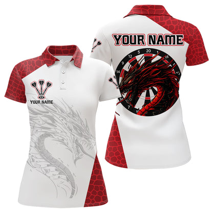 Personalized White-Red Dragon Dartboard Dart Shirts For Women Outfits Dart Team Jerseys NYN0033